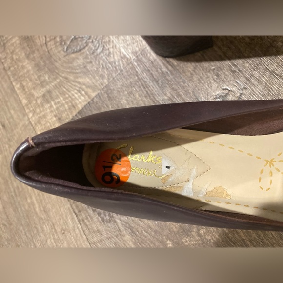 NEW Clarks somerset Women’s shoes round tow snake skin heel leather size 9 1/2 - Picture 4 of 7